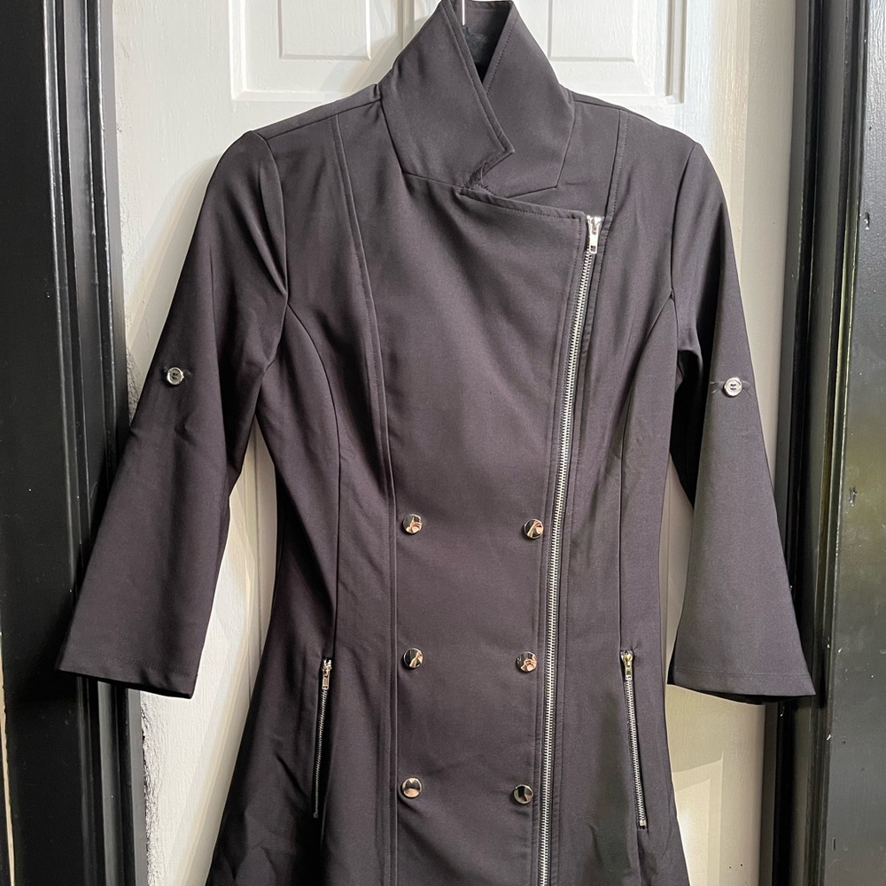 Black military front zipper dress (brand new)